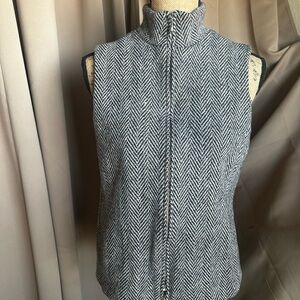 Coldwater Creek Grey Herringbone Vest